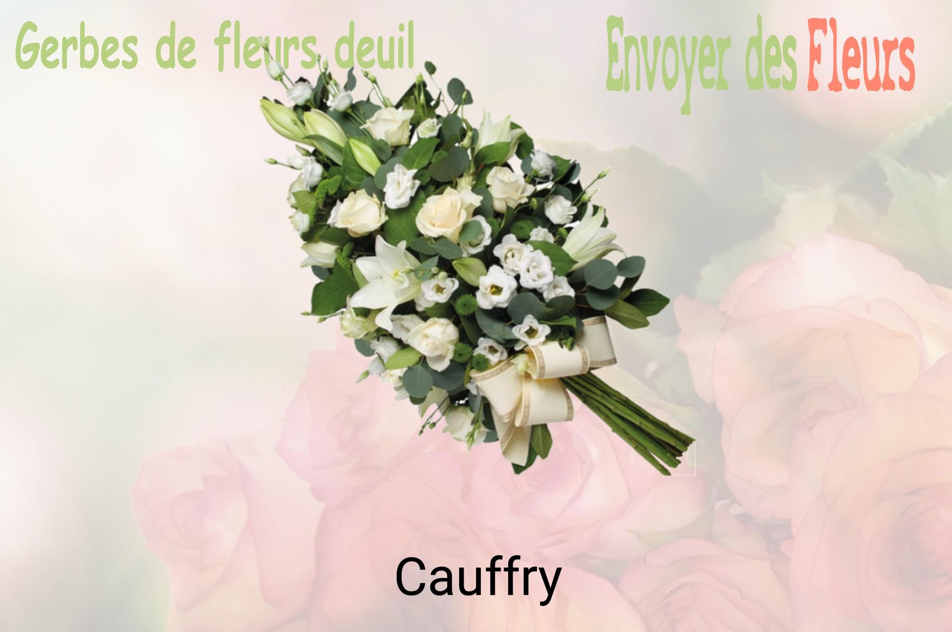 Gerbe de fleurs de deuil livrée à Cauffry